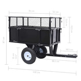 92449 Tipping Trailer for Lawn Mower 150 kg Load