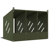 Chicken Nesting Box with 3 Compartments Olive Green Metal 864345