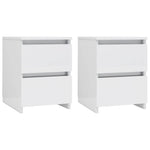 ZNTS Bedside Cabinets 2 pcs High Gloss White 30x30x40 cm Engineered Wood 800526