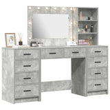 Dressing Table with Drawer 3 pcs Concrete Grey Engineered Wood 3334212