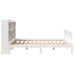 ZNTS Bookcase Bed without Mattress White 200x200 cm Solid Wood Pine 3321843