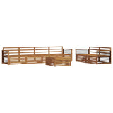 Outdoor Sofa Set 7 pcs Natural Solid Acacia Wood 3373069
