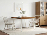 80 x 80 x 75 cm Solid Acacia Wood Natural and White Square 937618