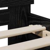 Bed Frame with Headboard Black Oak 75 x 190 cm Engineered Wood 871662