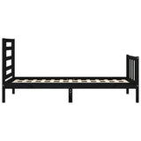 Bed Frame without Mattress Black Small Single Solid Wood Pine 3192845