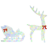 Reindeer Pull Sleigh Colourful 70 x 26 x 129 cm Acrylic 42019078