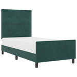 ZNTS Bed Frame Dark Green 90x200 cm Velvet 3344918