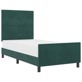 ZNTS Bed Frame Dark Green 90x200 cm Velvet 3344918