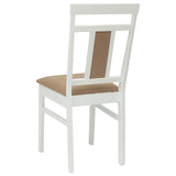 Dining Chair 2 pcs White and Brown Solid Rubber Wood 42020508