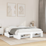 Bed Frame without Mattress White 150x200 cm King Size Engineered Wood 3295464