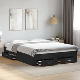 Bed Frame with Drawers without Mattress Black 150x200 cm King Size 3280378