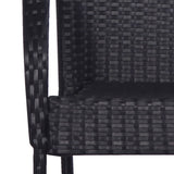 7 Piece Garden Dining Set Black Poly Rattan 3156657