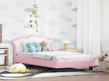 Toddler Bed Frame with Headboard Pink 70 x 140 cm PU 42011079