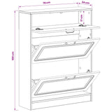 Shoe Cabinet UTRECHT 78 x 24 x 100 cm Engineered Wood White 897755