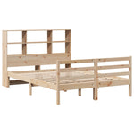 ZNTS Bookcase Bed without Mattress 150x200 cm King Size Solid Wood Pine 3321901