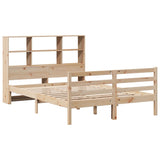 ZNTS Bookcase Bed without Mattress 150x200 cm King Size Solid Wood Pine 3321901
