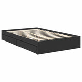 Storage Bed with Headboard Black 120 x 200 cm Engineered Wood 3412701