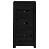 Sideboards 2 pcs Black 40x35x80 cm Solid Wood Pine 813748