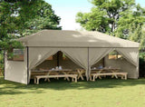 Foldable Party Tent Pop-Up with 4 Sidewalls Taupe 4004954