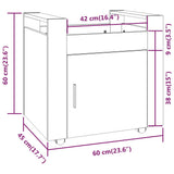 Desk Trolley White 60x45x60 cm Engineered Wood 816608