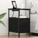 Bedside Cabinet 2 pcs Black Oak 30 x 48 x 61 cm Engineered Wood 859411