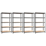 5-Layer Shelves 4 pcs Anthracite Steel&Engineered Wood 3154178