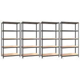 5-Layer Shelves 4 pcs Anthracite Steel&Engineered Wood 3154178