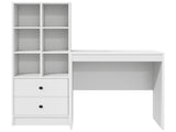 Desk with Drawer with Shelf with Storage 2 pcs White 3337345
