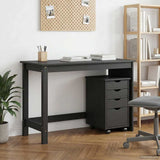 Desk Cabinet Set 2 pcs Grey Solid Pine Wood 3438767