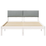 Bed frame White and light grey 140 x 200 cm Solid pine wood 878538