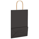 Paper Bags 250 pcs with Handles Black 21x11x31 cm 4101644