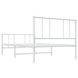 Metal Bed Frame without Mattress with Footboard White 80x200cm 352538