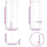 ZNTS Bar Table Legs T-Shaped 2 pcs White 40x35x cm Steel 4013085