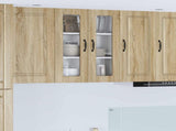 Wall Glass Cabinet PORTO Sonoma Oak 60 x 31 x 80 cm 885437