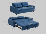 Two-Seater Pull-Out Sofa Bed - Dark Blue T3398P424862