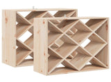 Wine Rack 2 pcs Natural 62 x 25 x 62 cm Solid Pine Wood 893318
