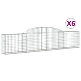 Arched Gabion Baskets 6 pcs 300x30x60/80 cm Galvanised Iron 3146489