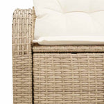 Garden Sofa with Cushion Beige 124 x 62 x 69cm Poly Rattan 42006746