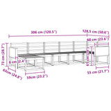 Outdoor Sofa Set 7 pcs Natural Solid Acacia Wood 3385380