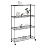 4-Tier Storage Shelf with Wheels 90x35x142 cm Black 200 kg 324628
