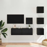 TV Cabinet Set 5 pcs 100 x 30 x 30 cm Black Oak Engineered Wood 3438605