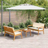 Bistro Set with Cushion 3 pcs Brown Polyester 3328615