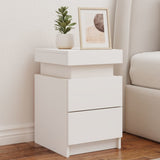 ZNTS Bedside Cabinets with LED Lights 2 pcs White 35x39x55 cm 836750