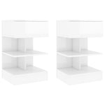 ZNTS Bedside Cabinets 2 pcs High Gloss White 40x35x65 cm 808661