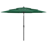 3-Tier Garden Parasol with Aluminium Pole Green 3 m 313869