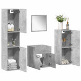 4 Piece Bathroom Furniture Set Concrete Grey Engineered Wood 3324864