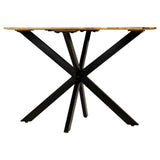 Dining Table Solid Rough Mango Wood and Steel 120x77 cm 246013