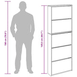 Shoe Cabinet with Mirror 5-Layer Smoked Oak 63x17x169.5 cm 3228283