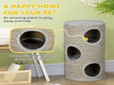 Cat Climbing Frame, Covered with Sisal, Cosy Platform - Light Grey T3398P349910