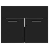 2 Piece Bathroom Furniture Set Black Engineered Wood 804783